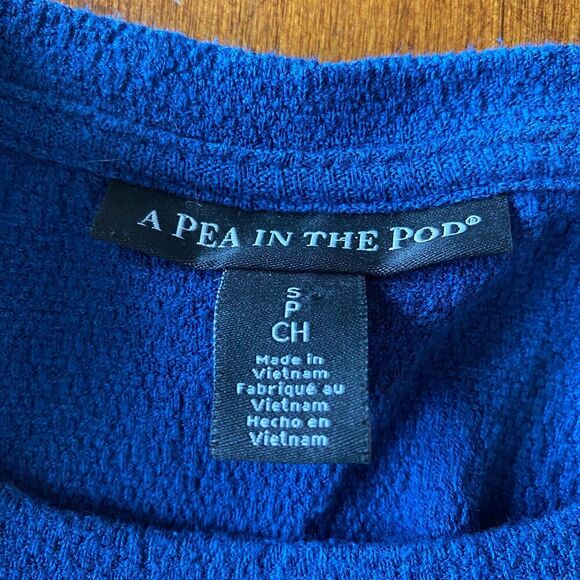 A Pea in the Pod Tie Front Tie Back Crepe Maternity Short Sleeve Shirt Small - Picture 3 of 4